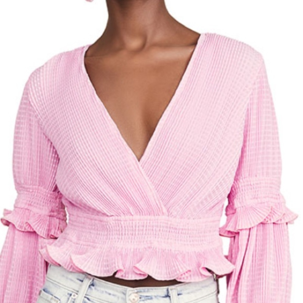 Keepsake the label pink smocked v neck